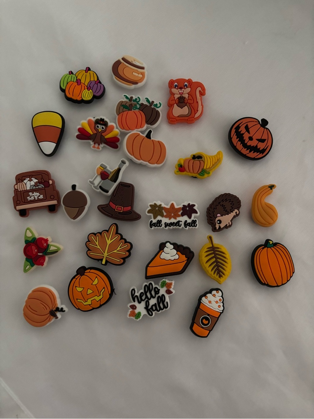 Autumn Pumpkin Kids Shoe Charms - Orange